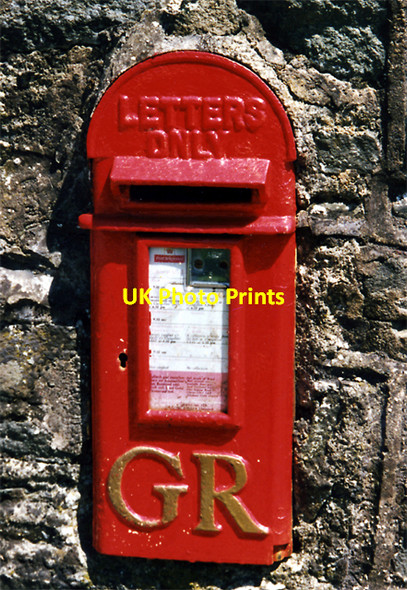 Photo 6"x4" Wall Postbox Llanarmon Dyffryn Ceiriog c1997