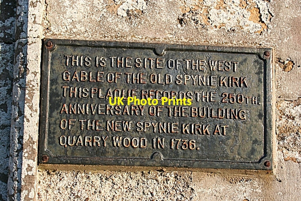 Photo 6"x4" Commemorative Plaque in Spynie Kirkyard Bishopmill c2008
