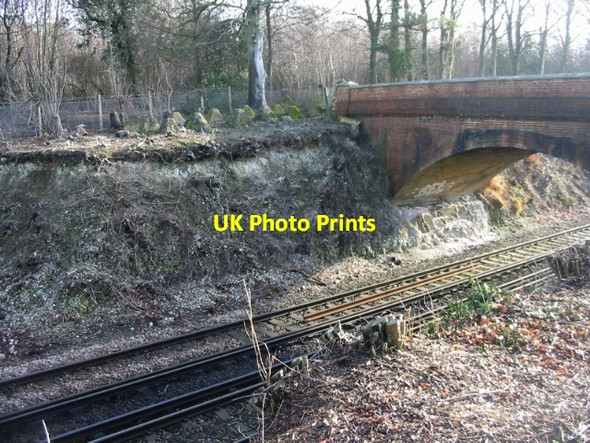 Photo 6"x4" Railway bridge over railway line near Frogham Frogham\/TR2550 c2009