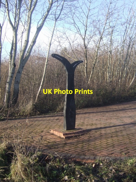 Photo 6"x4" Millennium Milepost on Roebuck Lane - Smethwick Smethwick c2009