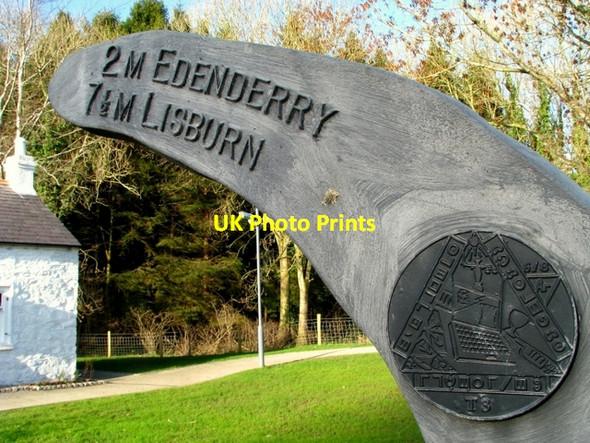 Photo 6"x4" National Cycle Network Milepost, Belfast Drumbeg\/J3066 c2009
