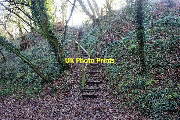 Photo 6"x4" Steps up from the railway cutting. The Hyde\/SO8340 c2009