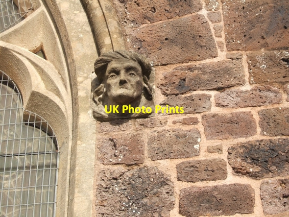 Photo 6"x4" Carving on wall of All Saints Church, Whipton Exeter c2009
