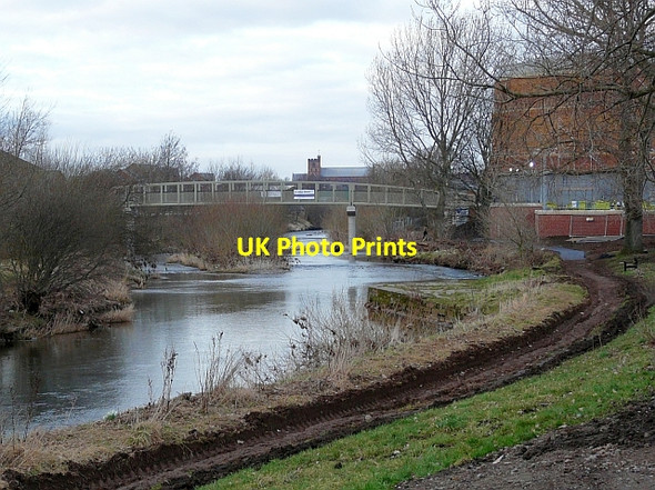 Photo 6"x4" South Vale footbridge and River Caldew Carlisle c2009