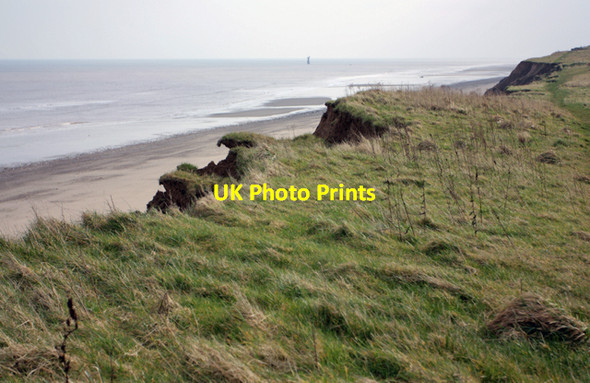 Photo 6"x4" Cliff top, beach and sea, near Aldbrough East Newton\/TA2637 c2009