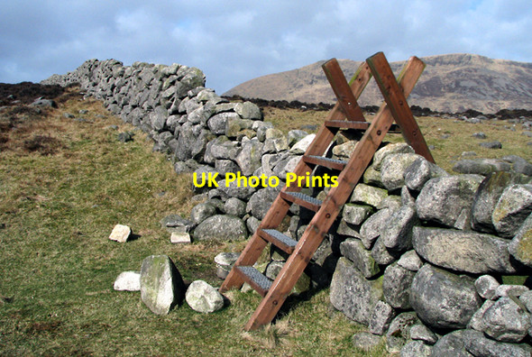 Photo 6"x4" Stile and dry stone wall near Slievenaglogh Attical c2009