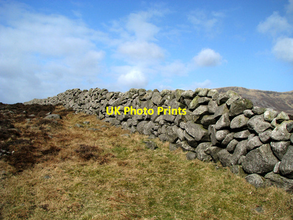 Photo 6"x4" Dry stone wall near Slievenaglogh Attical c2009