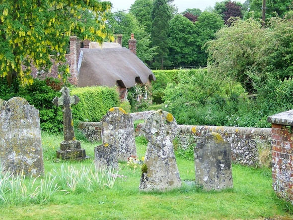 Photo 6"x4" Thatched cottages, Beauworth Shorley c2009