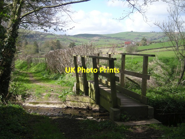 Photo 6"x4" Footbridge on the path to Clun Gree c2009