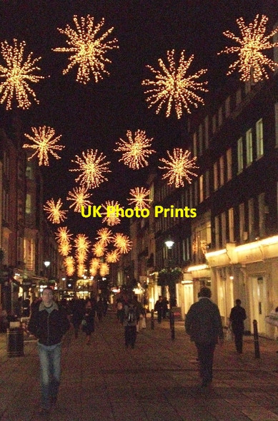 Photo 6"x4" Festive lights, Carnaby Street W1 Westminster c2008