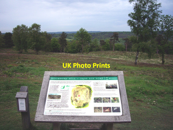Photo 6"x4" Interpretation Board at the Iron Age Hill Fort, Holmbury Hill Ewhurst c2009