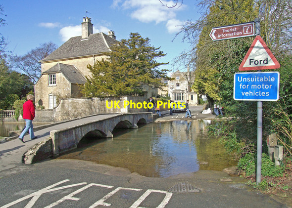 Photo 6"x4" Footbridge and ford Bourton-on-the-Water c2009