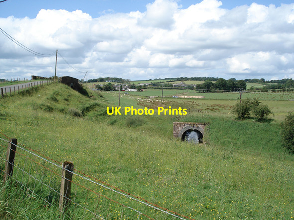 Photo 6"x4" Road bridge over disused railway, and railway bridge over burn, near Gilmourton, Lanarkshire Gilmourton c2009