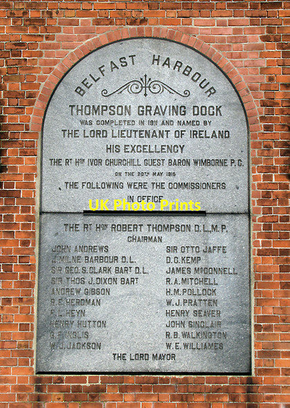 Photo 6"x4" Plaque, Thompson Graving Dock Pump House Belfast c2009