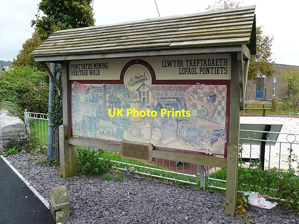 Photo 6"x4" Board announcing Pontyates Mining Heritage Walk Pont-Henri c2008