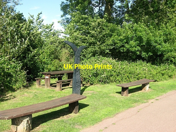 Photo 6"x4" Millennium milepost on NCN51 at Winslow Shipton\/SP7727 c2009