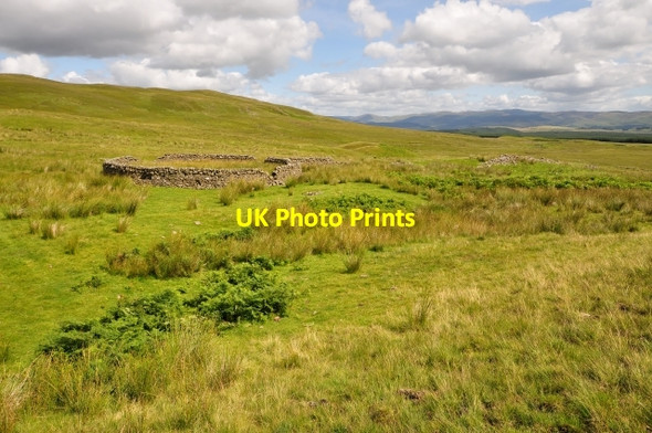 Photo 6"x4" Sheep enclosure and view to the North West Peat Hill\/NT0101 c2009