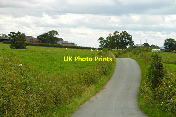Photo 6"x4" Undulating lane & Rugeley Power Station Admaston\/SK0523 c2009