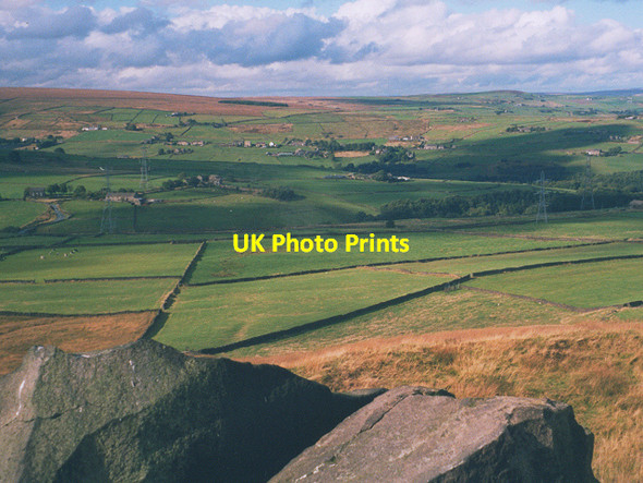 Photo 6"x4" Field pattern below Rishworth Moor Pike End c1999