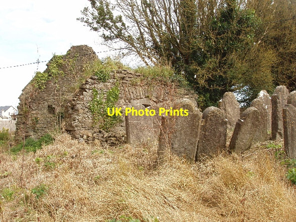 Photo 6"x4" Portnascully Church ruins and graves Mooncoin c2009