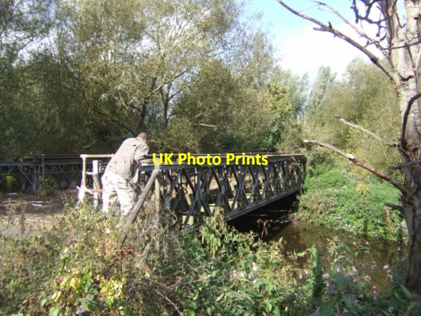 Photo 6"x4" Bailey Bridge over the mill stream Overley\/SK1615 c2009