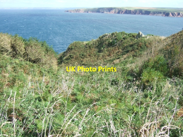 Photo 6"x4" Scrubby valley between the coast path and the sea Marloes c2009