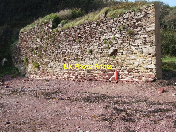 Photo 6"x4" Monk Haven, the boundary wall Musselwick c2009
