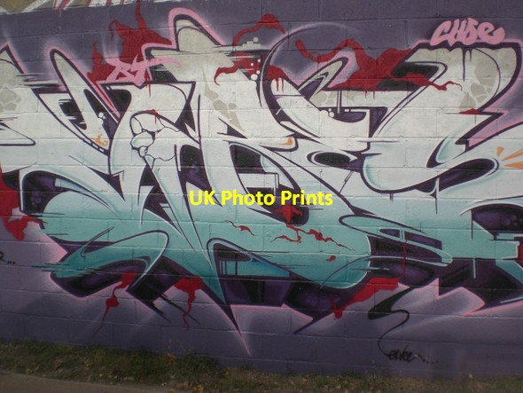Photo 6"x4" Colourful tagging, Trellick Tower, Elkstone Road W11 Kensal Town c2009