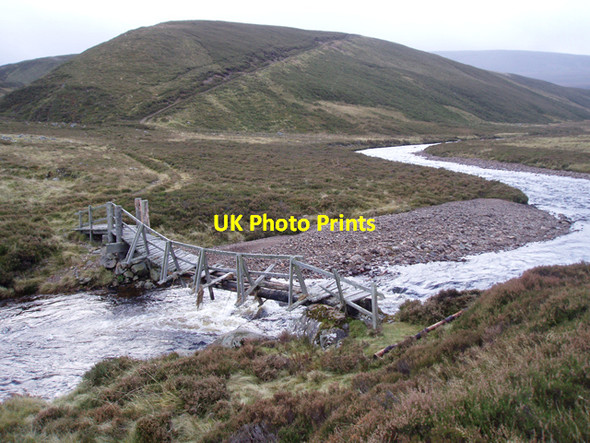 Photo 6"x4" Rotten footbridge over River Gairn Easter Shenalt c2009