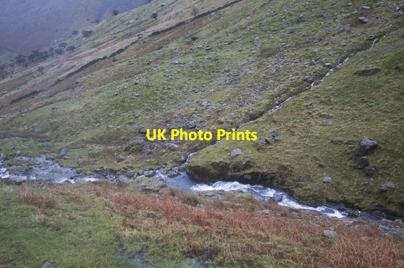 Photo 6"x4" Stream junction in Caiston Glen Middle Dodd c2009