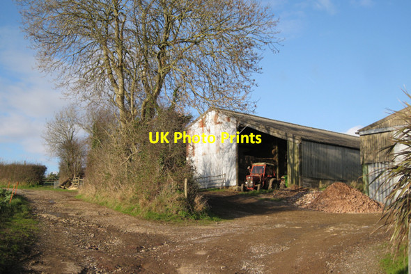 Photo 6"x4" Barns and a track, Hestow Barton Ideford c2009