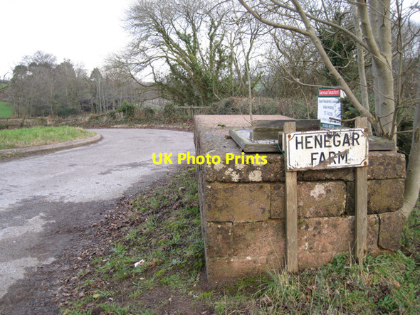 Photo 6"x4" Entrance to Henegar Farm off A38 southbound Red Ball c2009