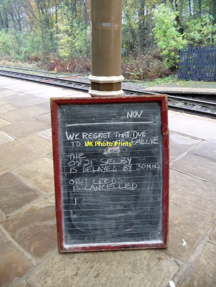 Photo 6"x4" Laser display indicator - Hebden Bridge station Hebden Bridge c2009