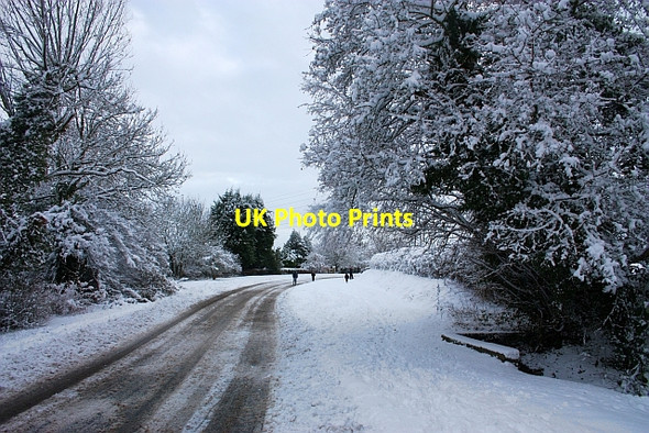 Photo 6"x4" Upper Welland Road in the snow Marl Bank c2010