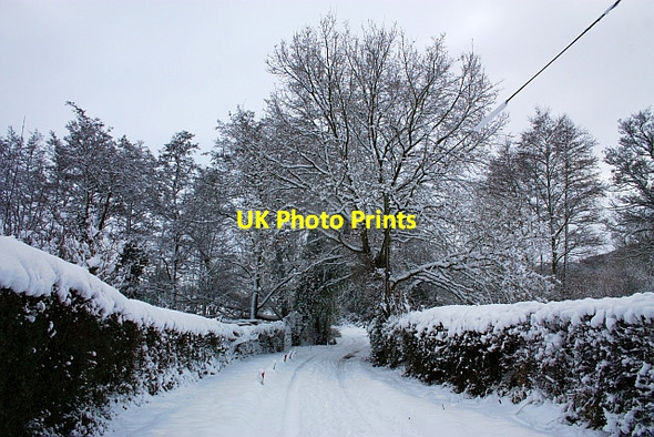 Photo 6"x4" Watery Lane in the snow Upper Welland c2010