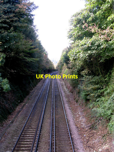 Photo 6"x4" Looking SW along the Dover to Ramsgate railway line Dover\/TR3141 c2009