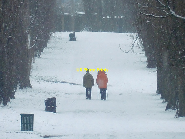 Photo 6"x4" Snowy walk, Oakwood Park, London N14 Southgate\/TQ3094 c2010 P1