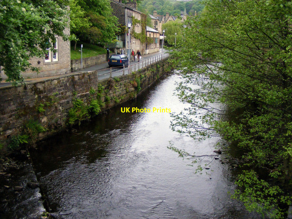 Photo 6"x4" Hebden Water from New Road Bridge Hebden Bridge c2009