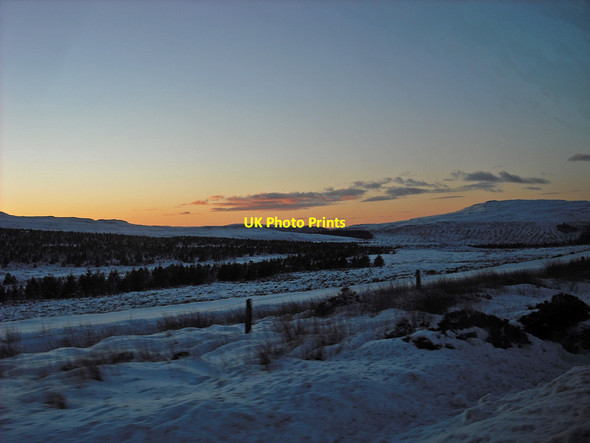 Photo 6"x4" Winter sunset over the forest Horneval c2010