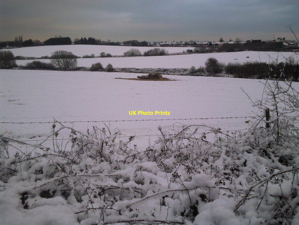 Photo 6"x4" The snow-covered fields of Woodlands Farm Bexley c2010
