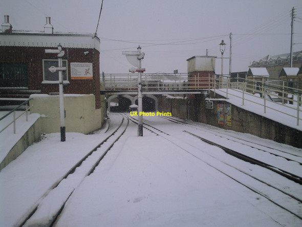 Photo 6"x4" New Romney station in snow New Romney c2010