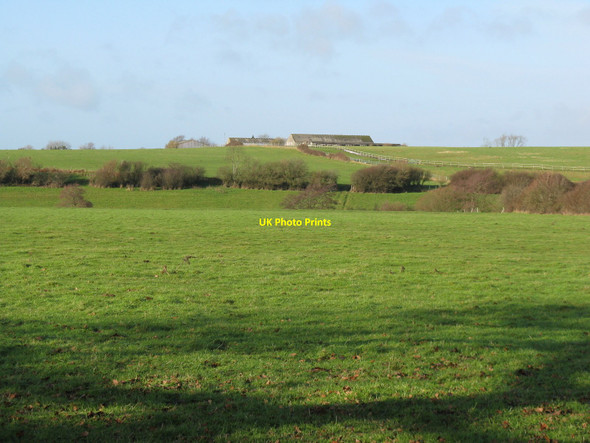 Photo 6"x4" View west across fields Storrington c2010