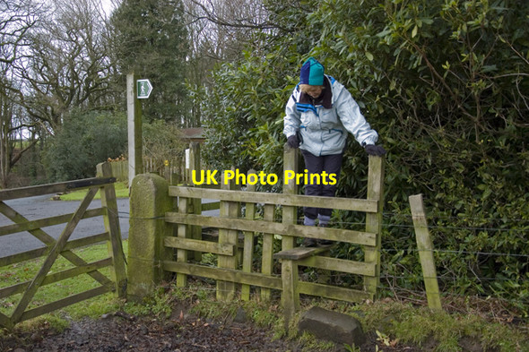 Photo 6"x4" Tricky double stile on footpath Barnacre Cabus c2010