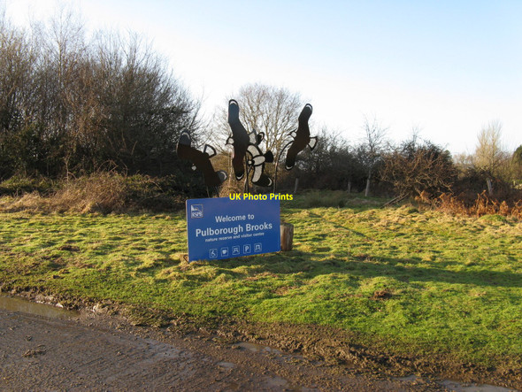 Photo 6"x4" Bird design sculpture at RSPB Pulborough Brooks Wiggonholt c2010