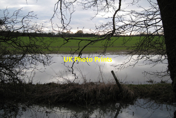 Photo 6"x4" Waterlogged field near Stone House Farm Stareton c2010