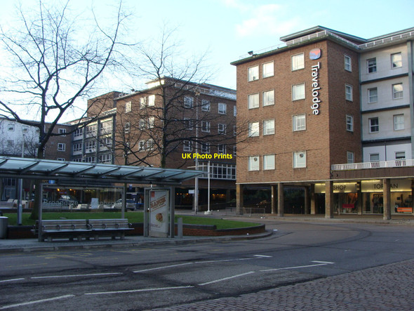 Photo 6"x4" Coventry Travelodge, and Broadgate bus stop Coventry c2010