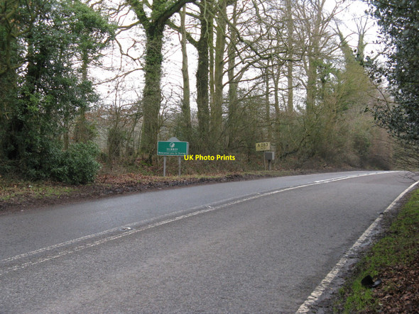 Photo 6"x4" Surrey County border sign on the A283 at Cripplecrutch Hill Ansteadbrook c2010
