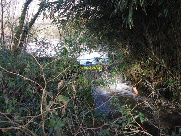 Photo 6"x4" Pond overflow at Upper Diddlesfold Farm Hillgrove c2010
