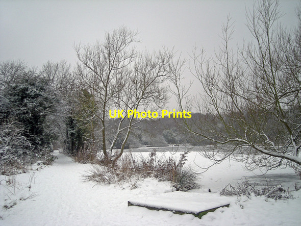 Photo 6"x4" Little Dawley, Lower Balancing Pool in winter Aqueduct c2010