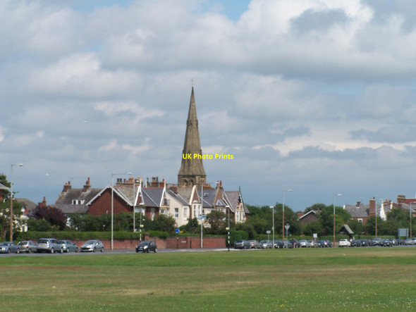 Photo 6"x4" Steeple and Houses, East Beach, Lytham Saltcotes c2009